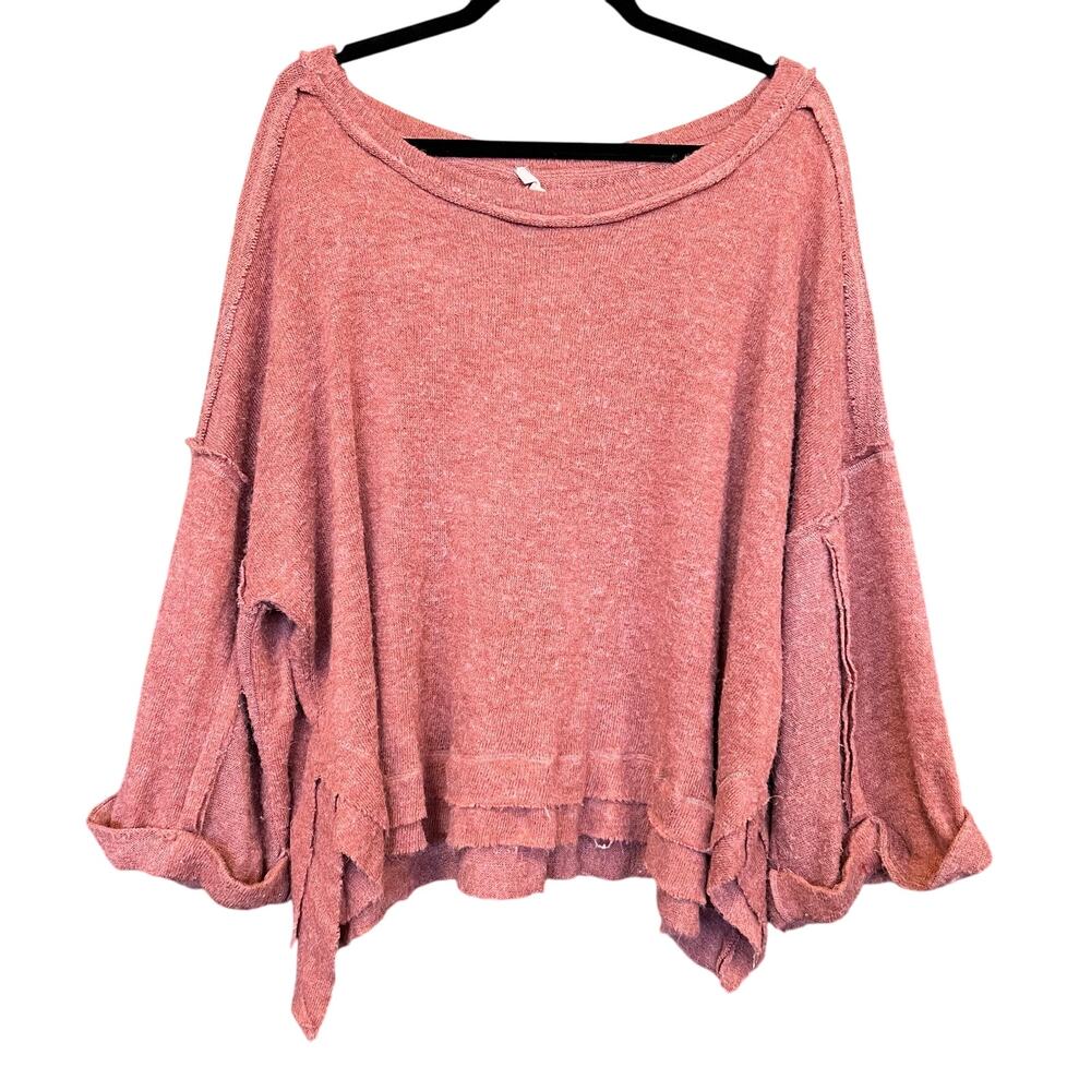 KyeMi Boutique Rust Peach Oversized Bell Sleeve Sweater Large